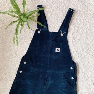 Navy Carhartt WIP Corduroy Blue Bib Overalls - Large NWOT